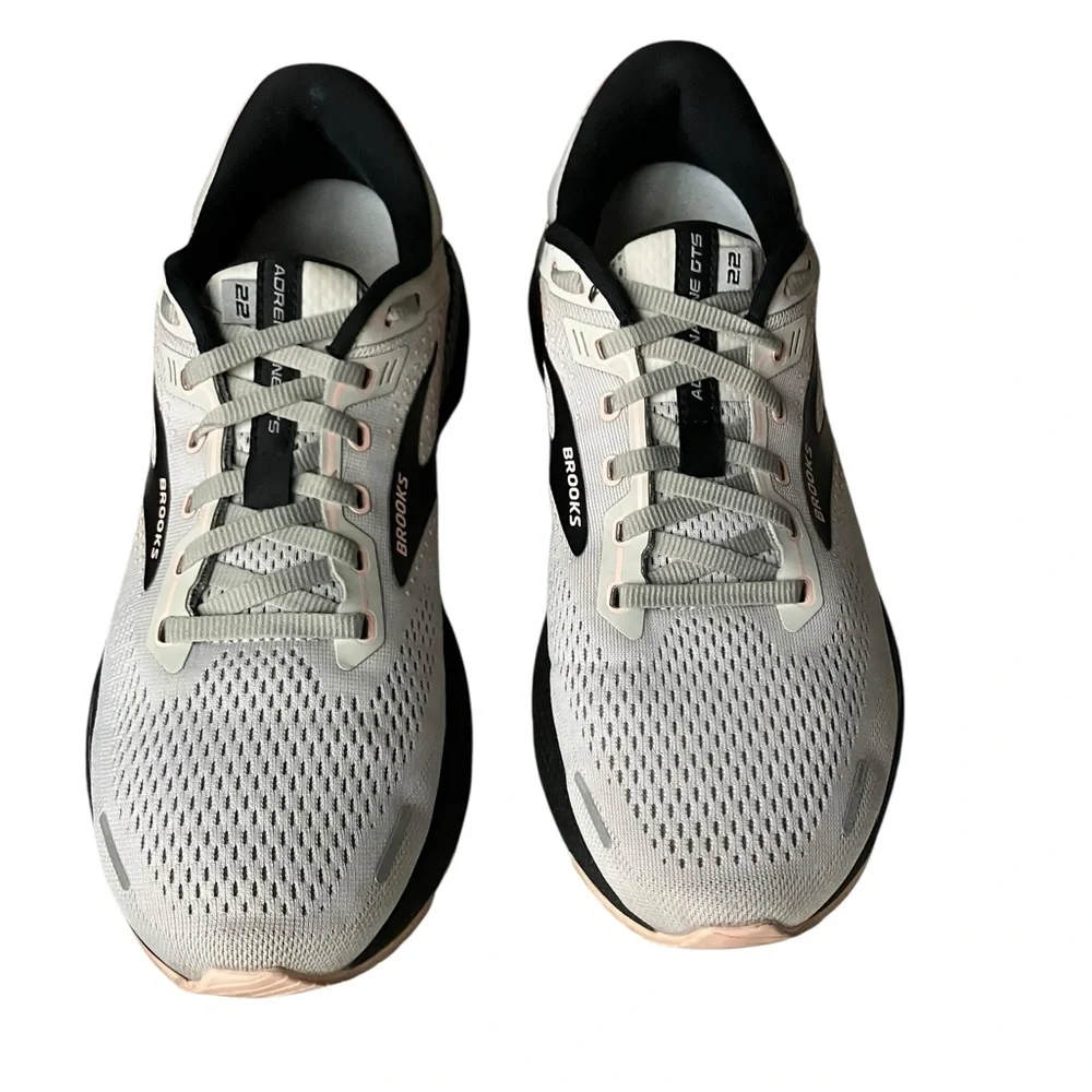 Brooks Adrenaline GTS 22 Women Gray Rose Black Running Sneakers Size 10.5 W - Picture 3 of 14